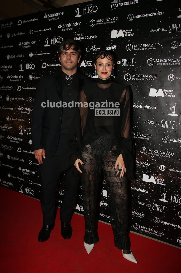 Mónica Antonópulos y Marco Antonio Caponi en los Premios Hugo (Foto: Movilpress).