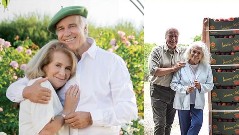 Mónica Cahen D' Anvers y César Mascetti ganaron el premio mayor por haber cultivado el "durazno de oro".