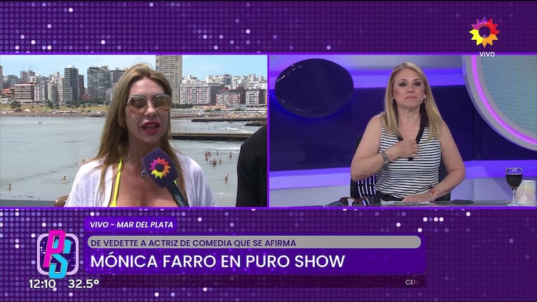 Mónica Farro y Fernanda Iglesias se cruzaron en Puro Show (Foto: captura de eltrece).
