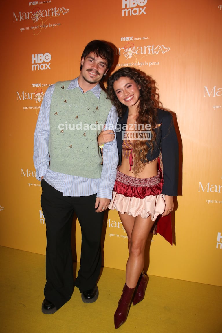 Mora Bianchi y Ramiro Spangenberg en el estreno de Margarita (Foto: Movilpress).