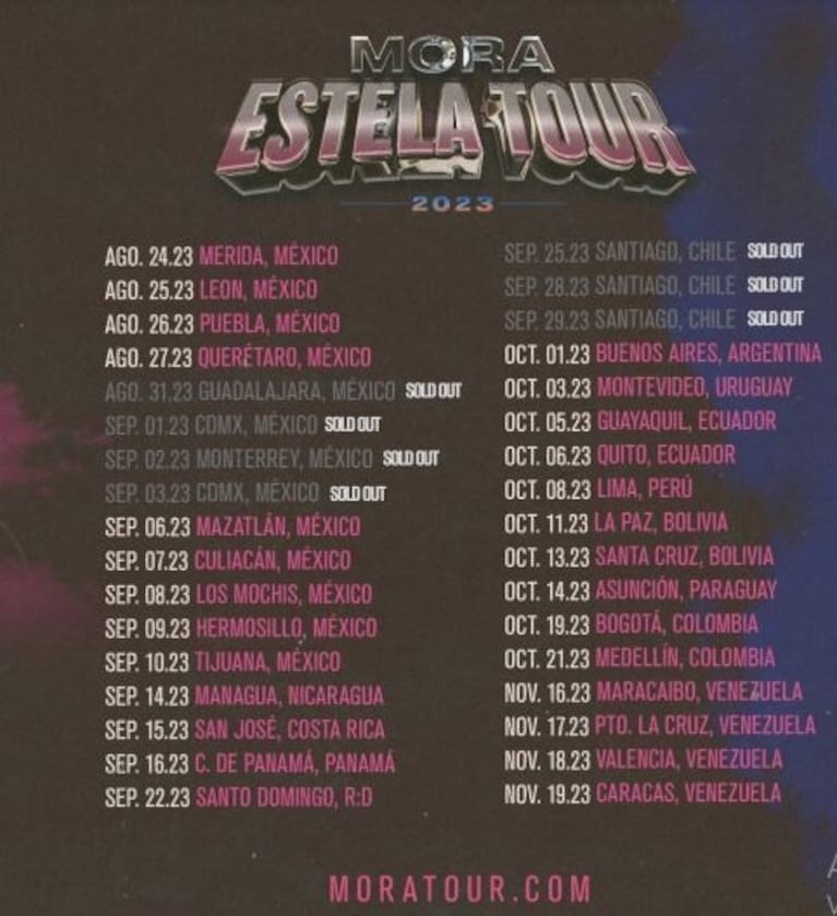 Mora llega a Buenos Aires con su gira Estela tour: cuándo y dónde será el mega show