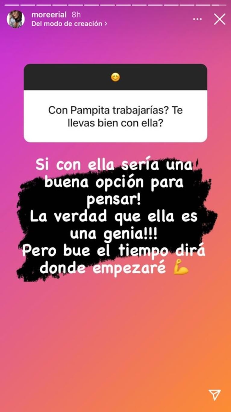 More Rial habló de la posibilidad de trabajar con Pampita y contó qué piensa de ella: "La verdad es que es una genia"