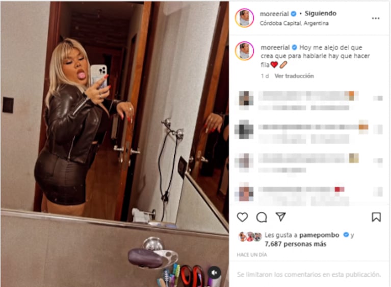 More Rial posó sensual con una mini y lanzó una frase explosiva