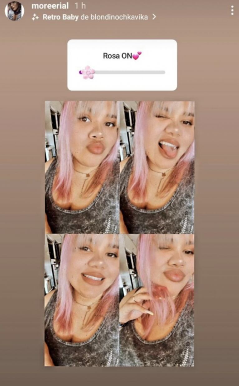 More Rial se sumó a la tendencia de Lali Espósito y se tiñó el cabello de rosa
