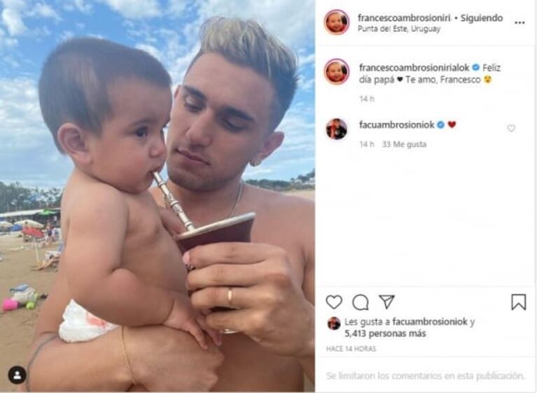 More Rial sorprendió saludando a Facundo Ambrosioni por el Día del padre