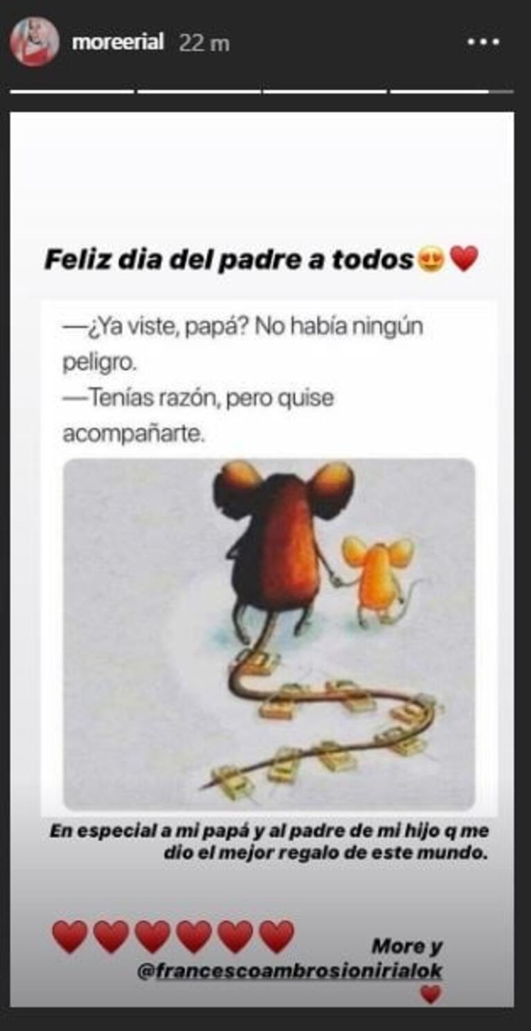 More Rial sorprendió saludando a Facundo Ambrosioni por el Día del padre