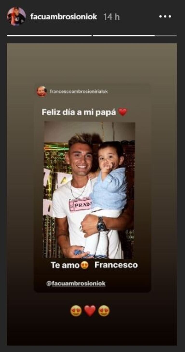 More Rial sorprendió saludando a Facundo Ambrosioni por el Día del padre
