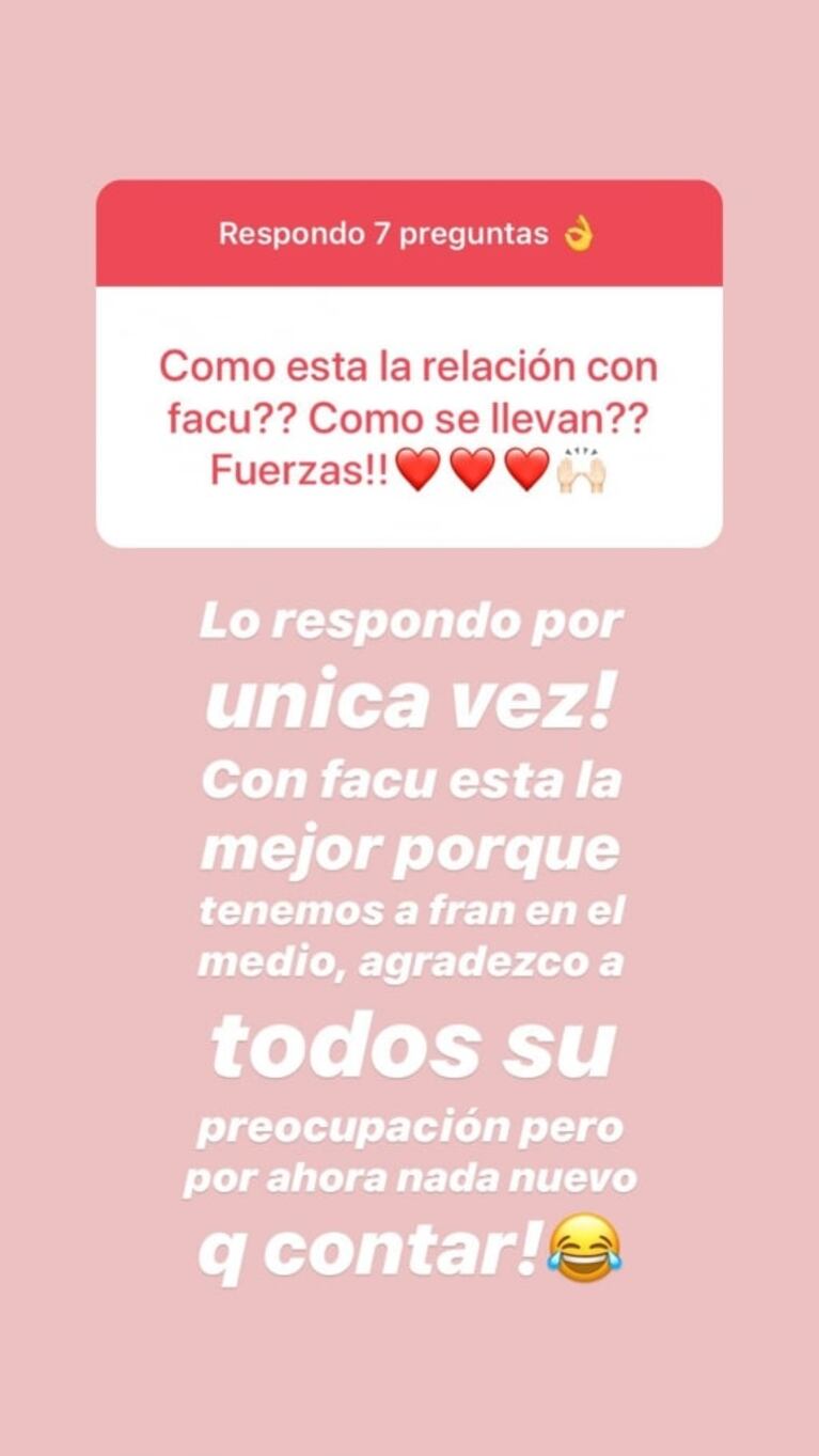 More Rial y la posibilidad de reconciliación con Facundo Ambrosioni: "Está mejor la relación por nuestro hijo, por ahora no hay nada nuevo que contar"