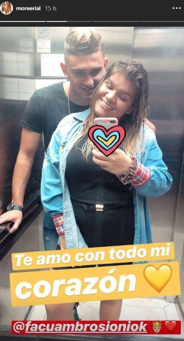 Morena Rial, con pancita de seis meses, junto a Facundo Ambrosioni: "Te amo con todo mi corazón"