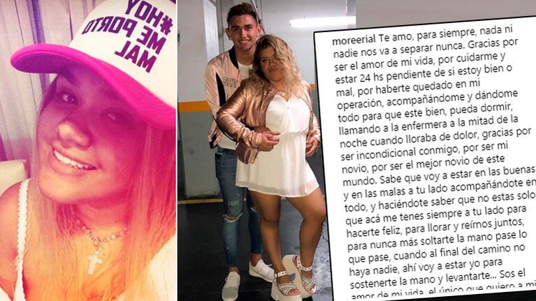 Morena Rial, feliz con su nueva figura y enamoradísima: Gracias por acompañarme en la operación; sos incondicional 