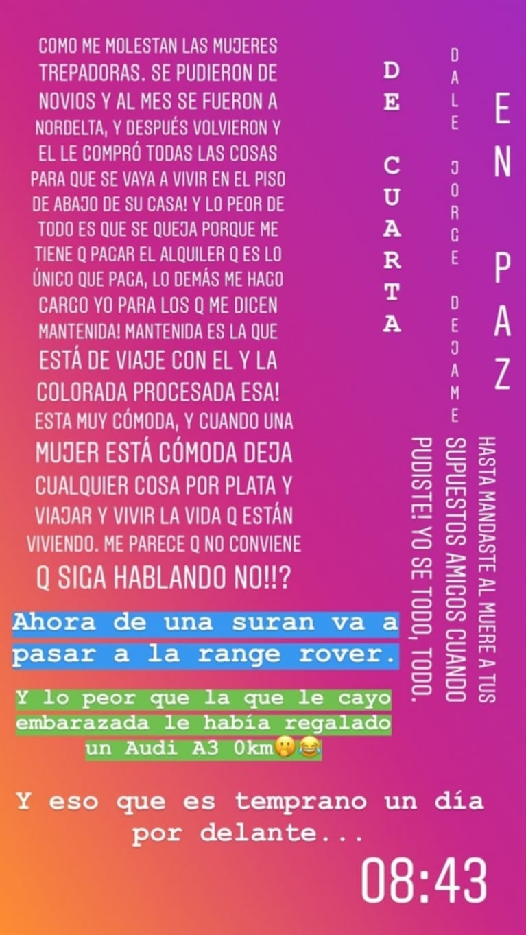 Morena Rial le declaró la guerra a Romina Pereiro: "¡Cómo me molestan las mujeres trepadoras!"