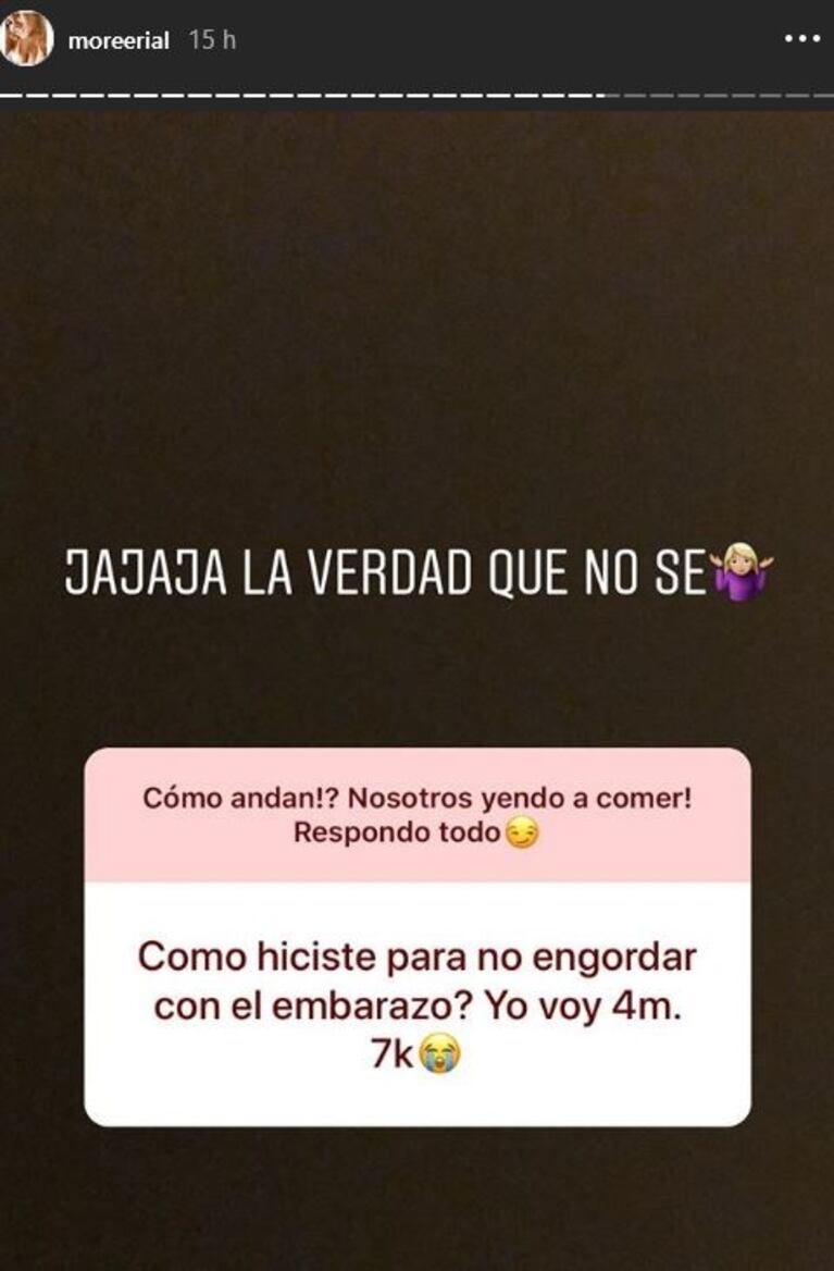 Morena Rial mostró su pancita y reveló cuánto peso aumentó en sus siete meses de embarazo