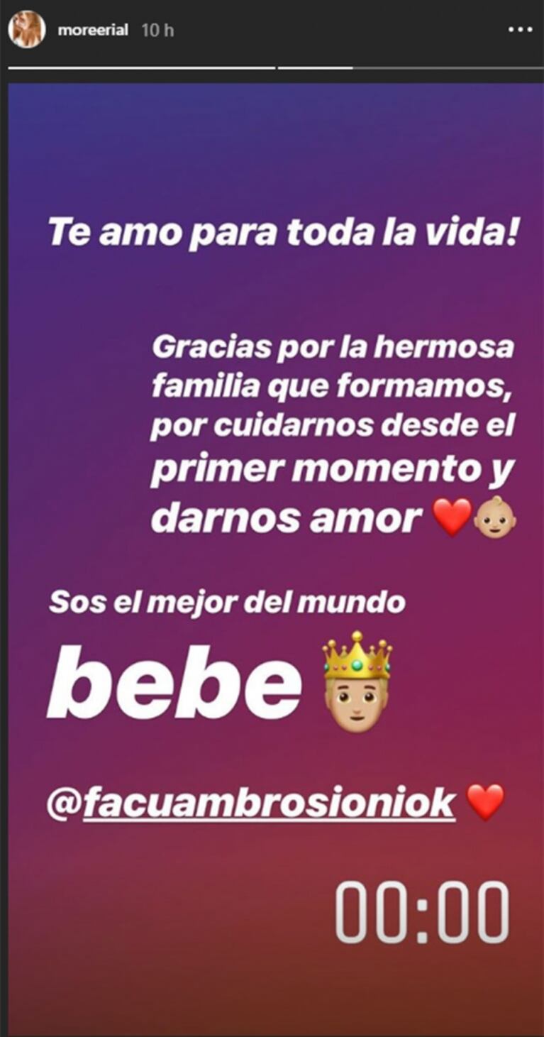 Morena Rial, pancita de 4 meses y súper enamorada de Facundo: "Gracias por la hermosa familia que formamos"