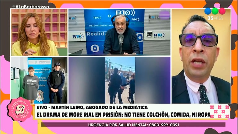 Morena Rial, presa en el penal de Magdalena (Foto: captura de pantalla de Telefe, A la Barbarossa)
