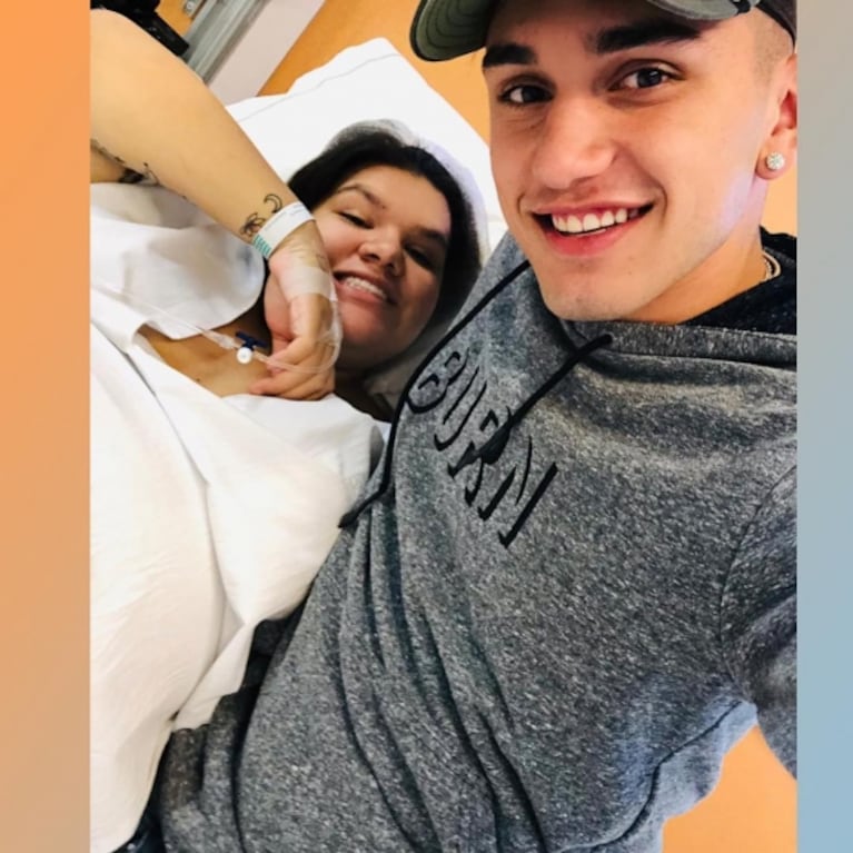 Morena Rial publicó su primera foto con Francesco, segundos después de dar a luz