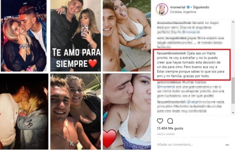 Morena Rial se separó de Facundo Ambrosioni: "Terminamos una relación sana y sincera, de amor verdadero"