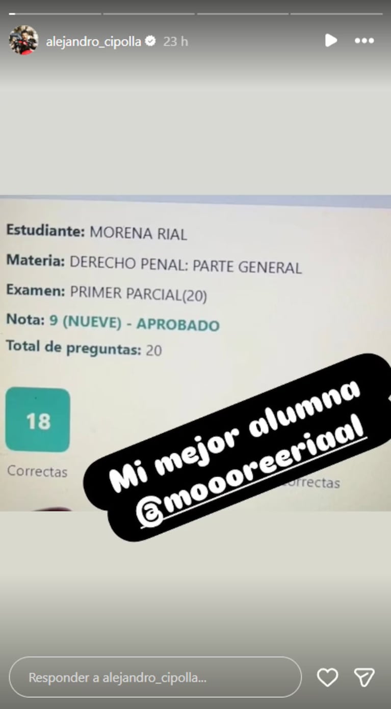 Morena Rial sorprendió con las notas de sus primeros parciales en la carrera de Derecho. Crédito: Instagram