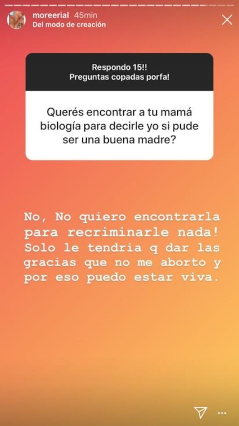 Morena Rial y el motivo por el que necesita encontrar a su madre biológica: "Le quiero agradecer que no me abortó"