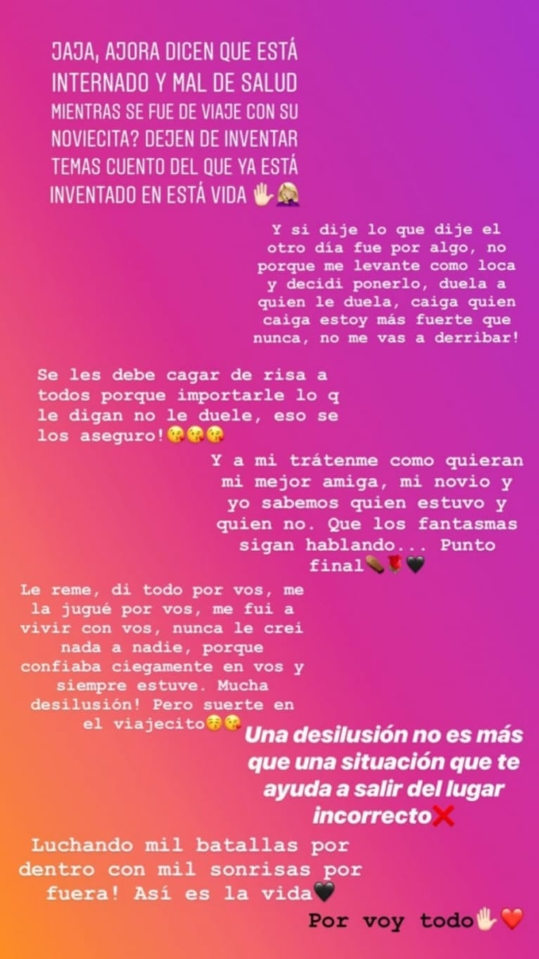 Morena Rial y otro duro reclamo a su padre: "Me fui a vivir con vos porque confiaba ciegamente"