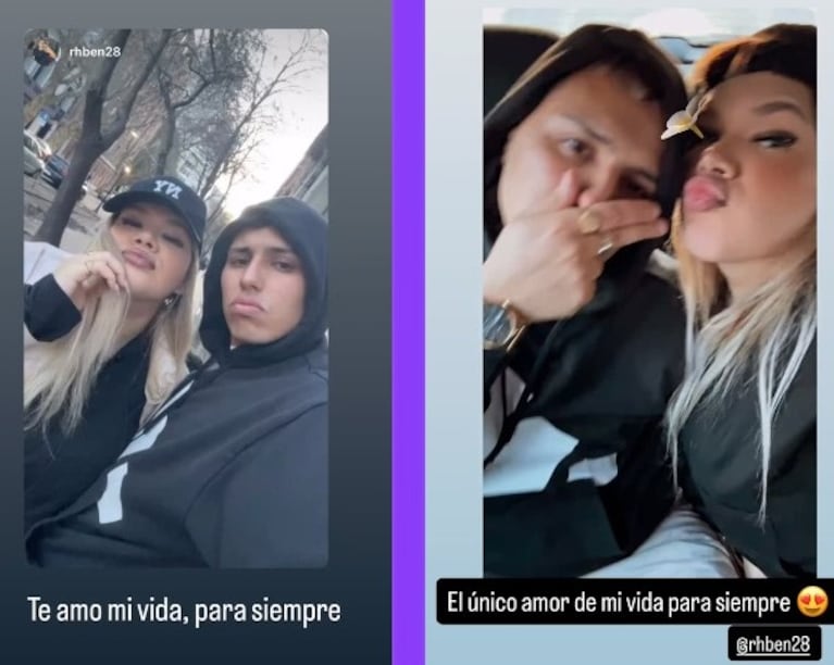 Morena Rial y su novio (Foto: capturas de Instagram).