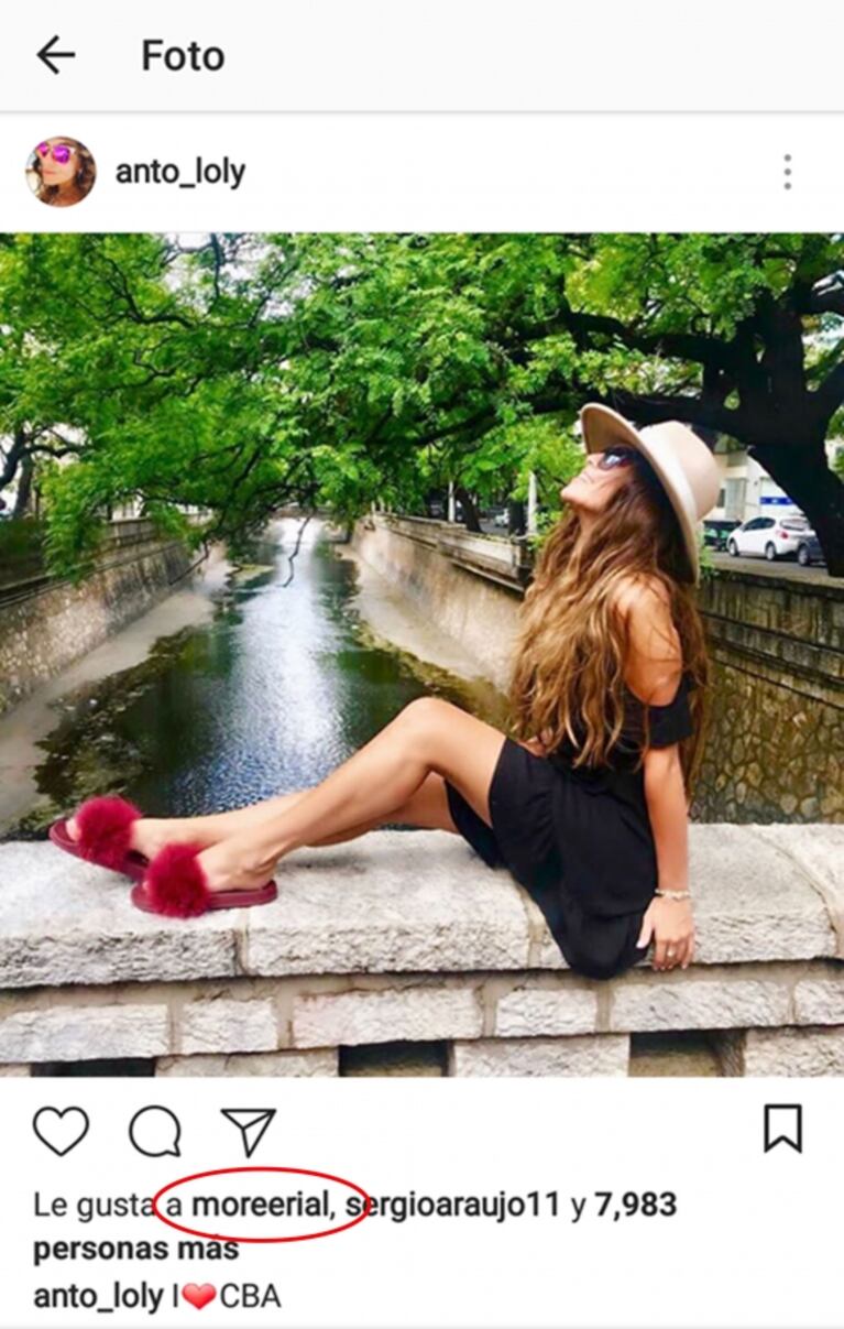 Morena Rial y sus llamativos Me gusta a Loly Antoniale en Instagram
