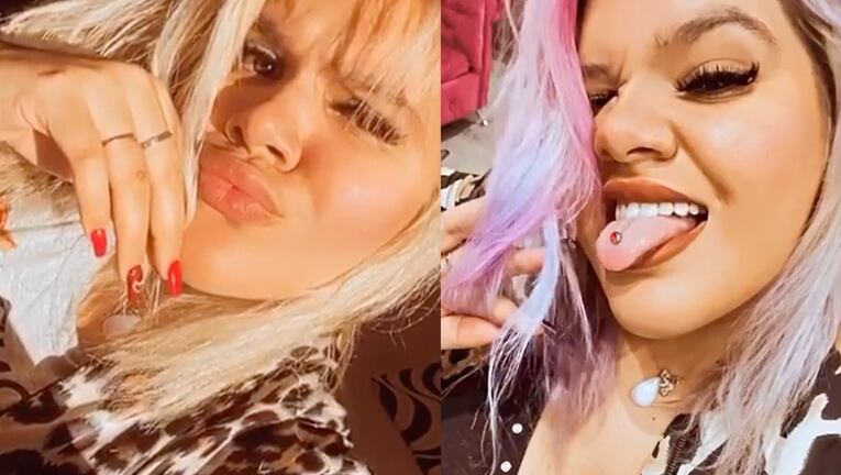 Morena se tiñó el cabello de dos colores: blanco y rosa.