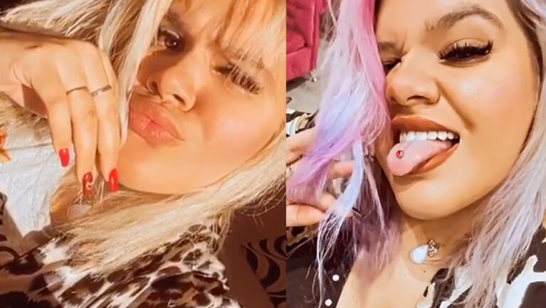 Morena se tiñó el cabello de dos colores: blanco y rosa.