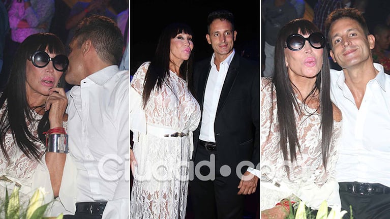 Moria Casán, acompañada por un nuevo y muy joven ‘sex toy’ en la fiesta por los 50 años de América. (Foto: Movilpress)