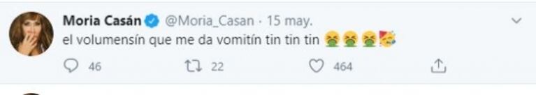 Moria Casán calificó a Yanina Latorre de "tucán con gripe" y le dedicó irónicos tweets: "¿No es divino este ranfástido?"