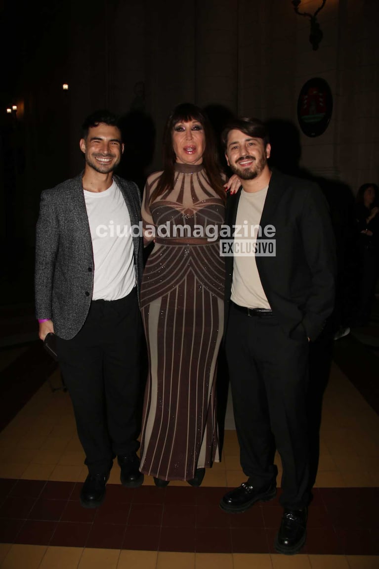 Moria Casán con Pampito y Facundo Estevez (Foto: Movilpress)