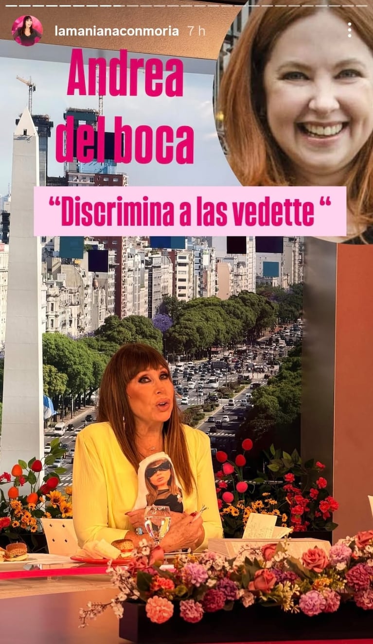 Moria Casán en su programa con un look total yellow (Foto: captura de Instagram/@lamanianaconmoria).