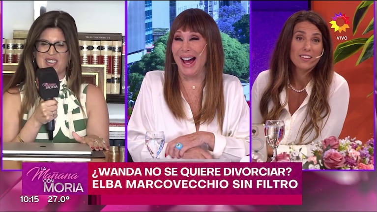 Moria Casán explotó de risa en vivo por la pelea de Elba Marcovecchio y Cinthia Fernández.