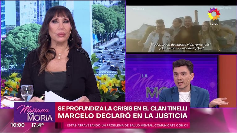 Moria Casán frenó la pelea entre Gustavo Méndez y Amalia Guiñazú (Foto: captura de eltrece).