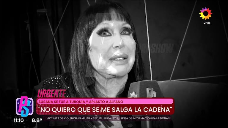Moria Casán habló con la prensa (Foto: captura de eltrece).