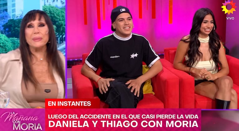 Moria Casán les preguntó a Thiago Medina y Daniela Celis si se reconciliaron (eltrece)