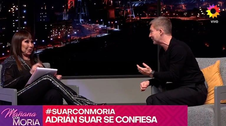 Moria Casán, mano a mano con Adrián Suar (captura de eltrece)