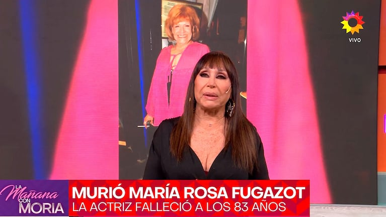Moria Casán presintió la muerte de María Rosa Fugazot y se quebró en vivo (eltrece)