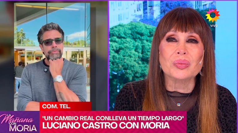 Moria Casán quedó al borde del llanto en plena entrevista con Luciano Castro (captura de eltrece)