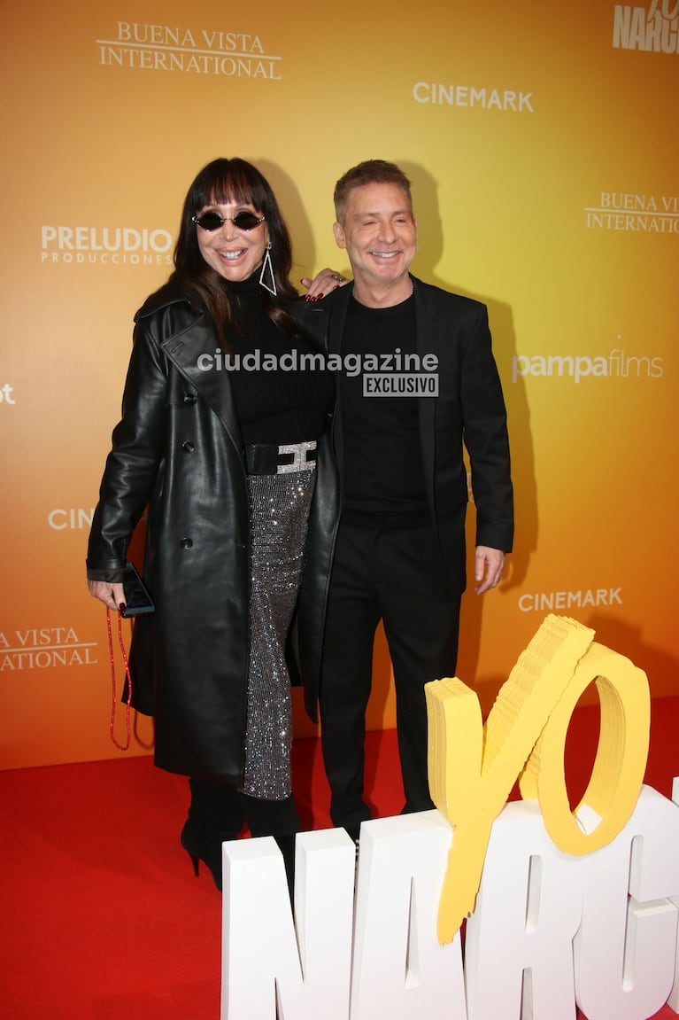 Moria Casán y Adrián Suar en el estreno de Yo Narciso (Foto: Movilpress).