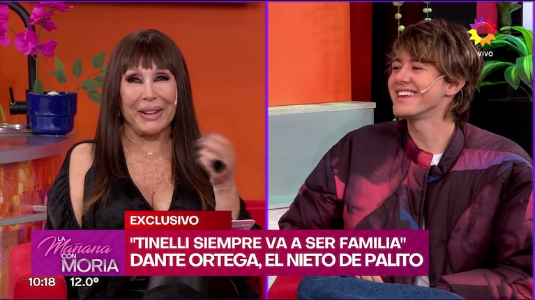 Moria Casán y Dante Ortega en La Mañana con Moria (Foto: captura de eltrece).