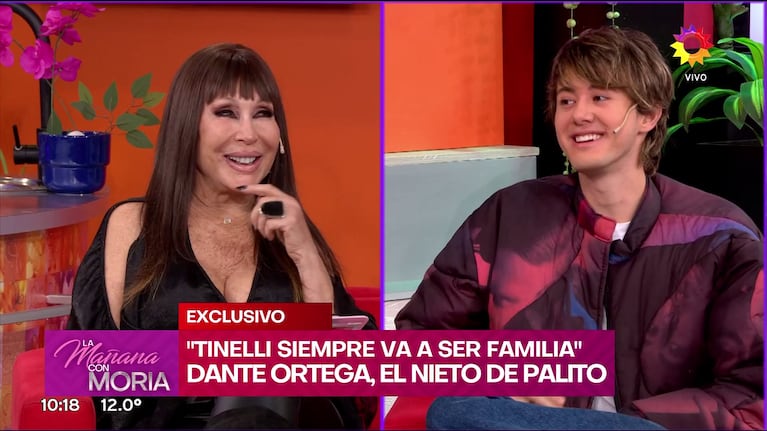 Moria Casán y Dante Ortega en La Mañana con Moria (Foto: captura de eltrece).