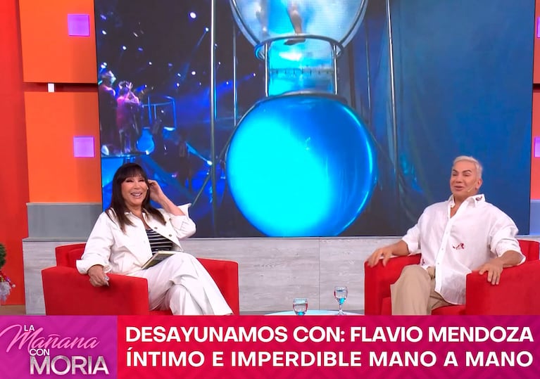 Moria Casán y Flavio Mendoza, mano a mano (captura de eltrece)