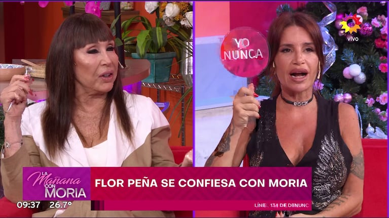 Moria Casán y Flor Peña en La Mañana con Moria (Foto: captura de eltrece).