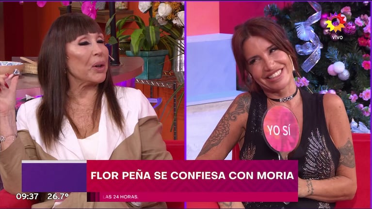 Moria Casán y Flor Peña en La Mañana con Moria (Foto: captura de eltrece).
