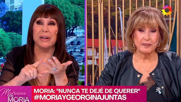 Moria Casán y Georgina Barbarossa cruzaron los vivos de sus programas tras la reconciliación y hablaron de su vida privada (Foto: captura de eltrece)