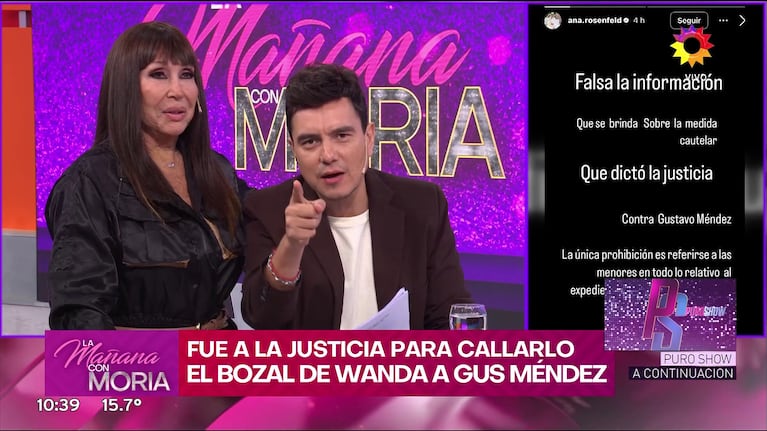 Moria Casán y Gustavo Méndez.