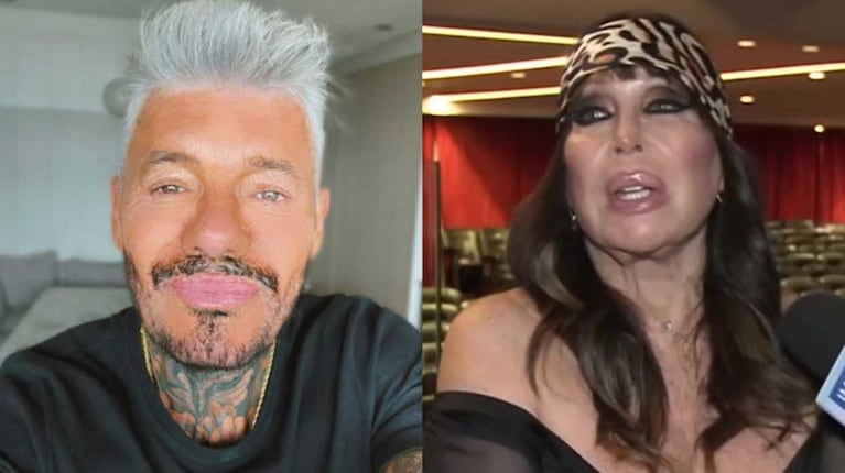 Moria Casán y Marcelo Tinelli (Fotos: capturas América y Instagram)