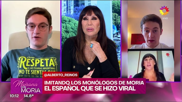 Moria Casán y su fanático español.