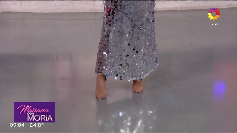 Moria Casán y su look para festejar los 3 meses de La Mañana con Moria (Foto: captura de eltrece).