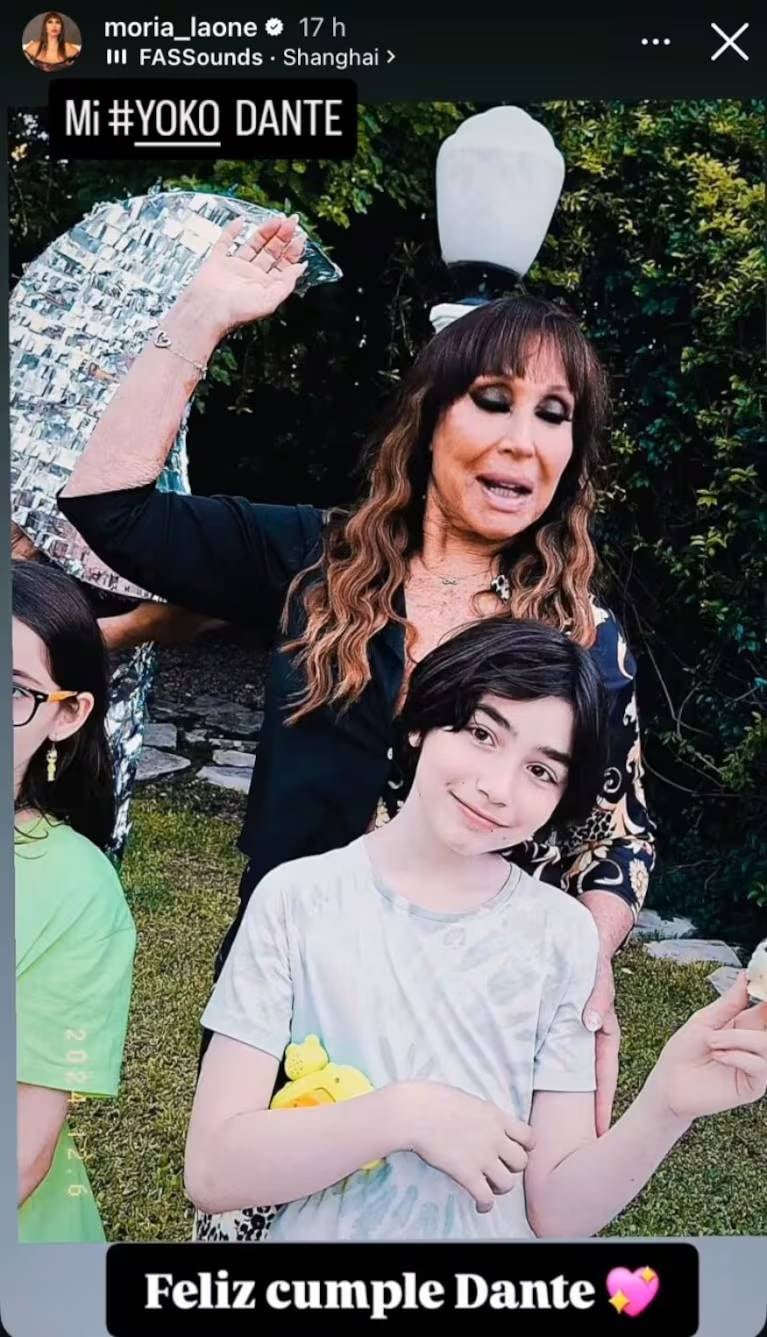 Moria Casán y sus nietos. Crédito: Instagram/@moria_laone